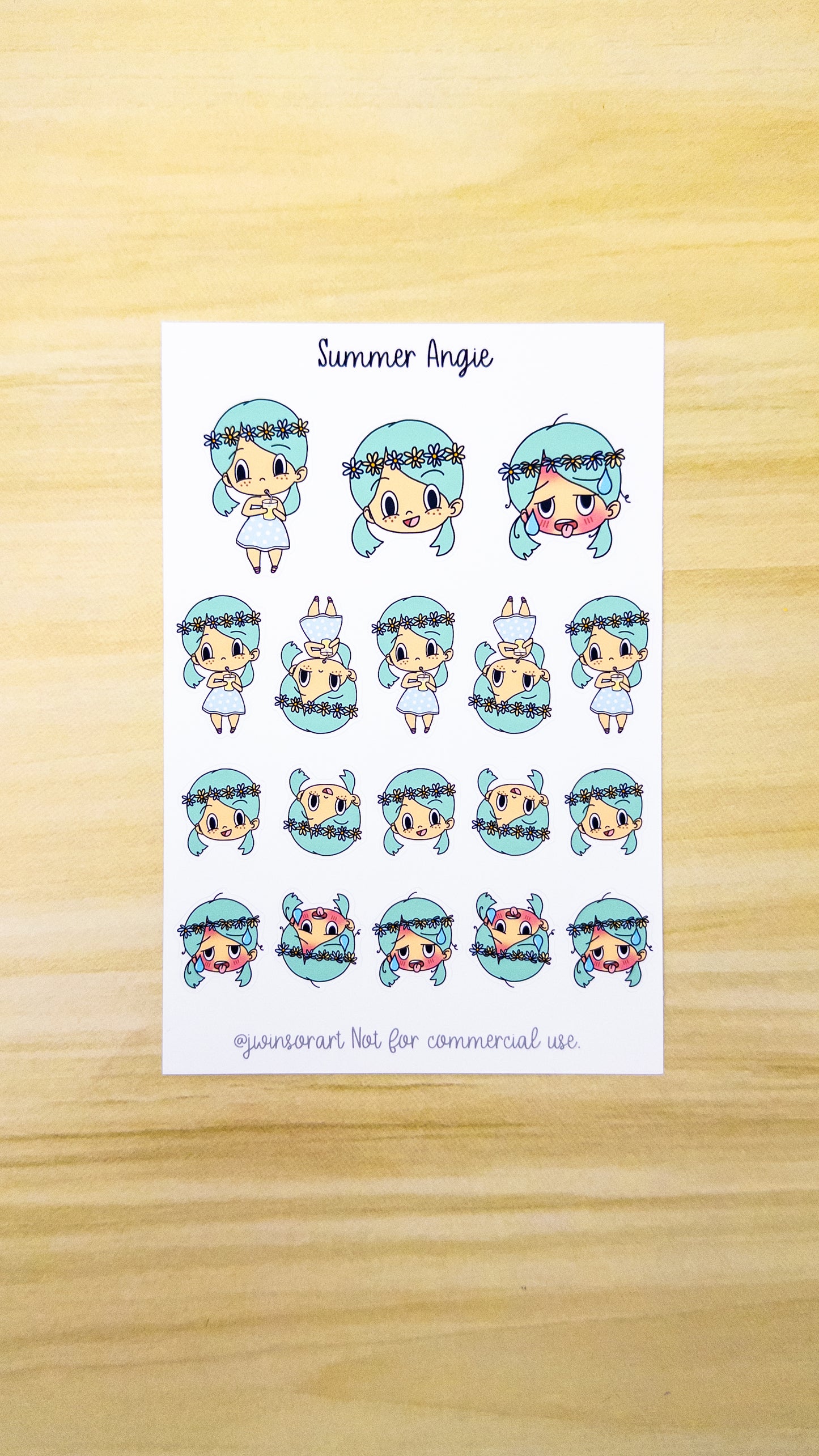 Seasonal Angie Planner Sticker Sheet Winter Spring Summer Fall Autumn Bujo Cute Kawaii Chibi Girl