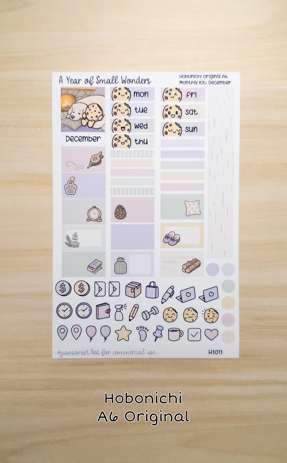 December Hobonichi Monthly Kit – A Year of Small Wonders – By the Fire Cozy Winter Planner Stickers – Cousin A5, A6, Weeks