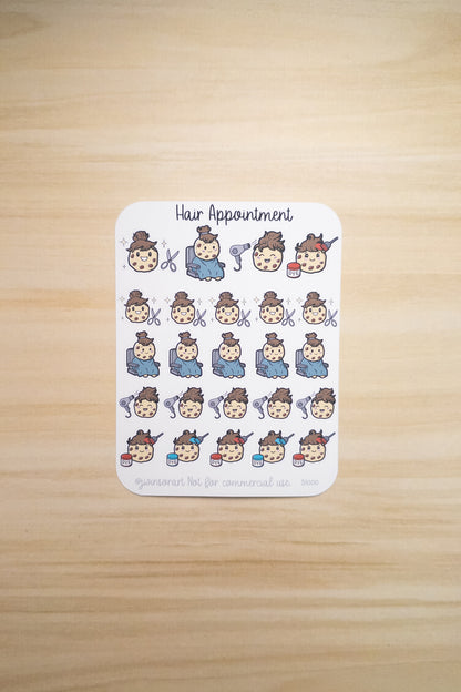 Hair Appointment Cookie Stickers – Haircut, Blow Dry, Hair Salon, & Hair Dye Planner Stickers
