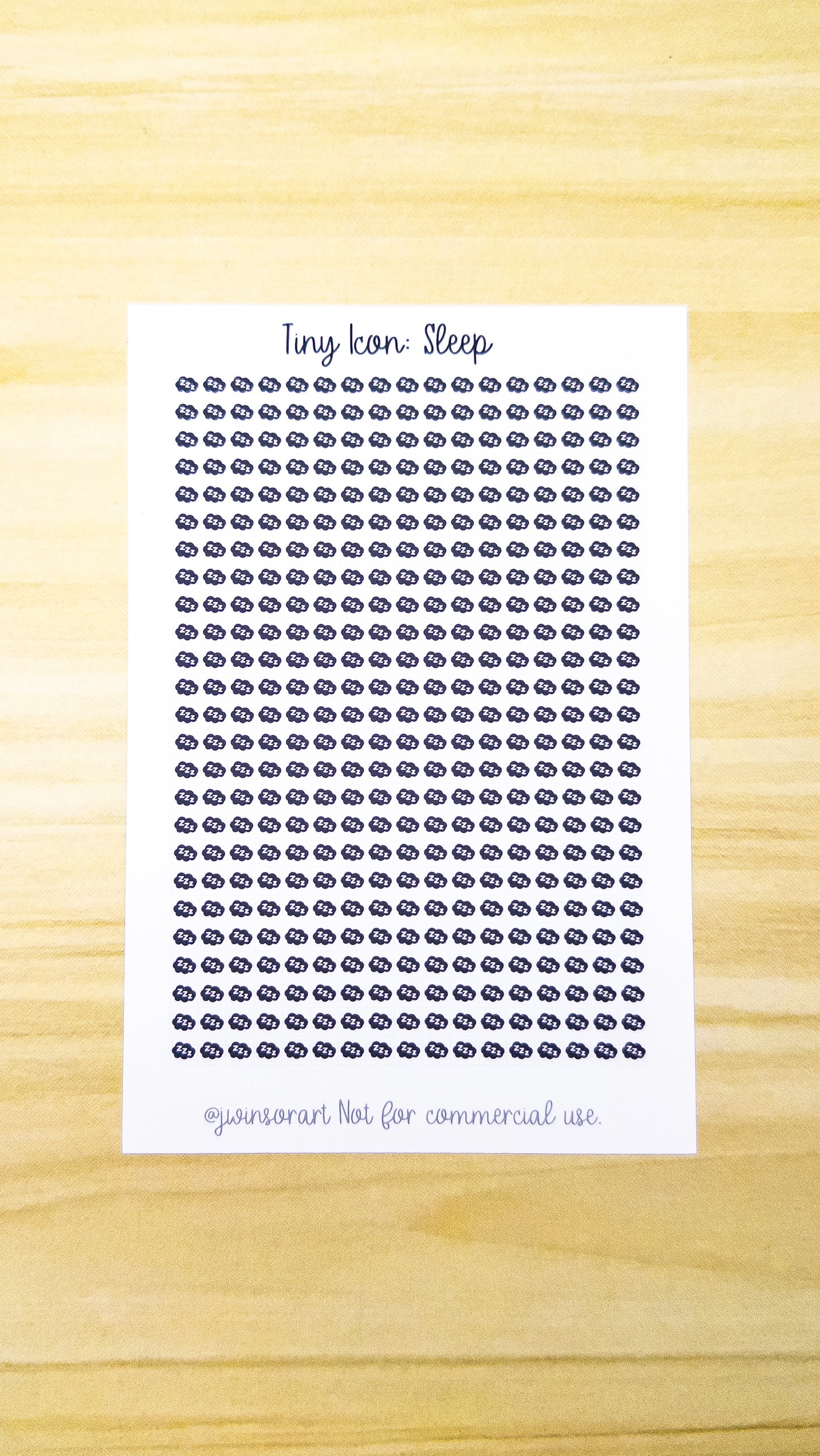 Tiny Icon: Sleep Cloud Zzz Doodle Functional Sticker Sheet 5 mm Square Bujo Cute Sleep Tracker