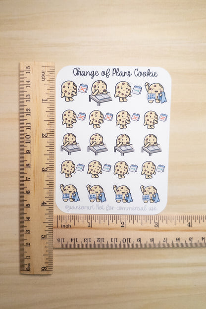 Change of Plans Cookie Planner Stickers - Cancelled Plans, Rescheduled, Stay Home, Pivot Day - Hobonichi Bullet Journal