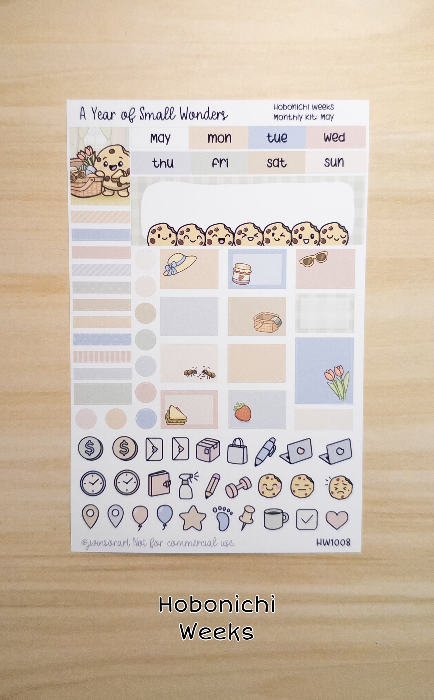 May Hobonichi Monthly Kit – A Year of Small Wonders – Cozy Picnic Prep Planner Stickers – Cousin A5, A6, Weeks