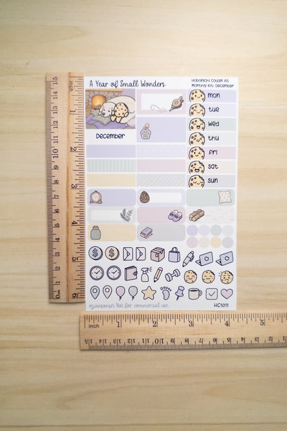 December Hobonichi Monthly Kit – A Year of Small Wonders – By the Fire Cozy Winter Planner Stickers – Cousin A5, A6, Weeks