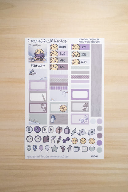 Hobonichi Monthly Kit – February Cozy Cookie Theme | Planner Stickers – A Year of Small Wonders