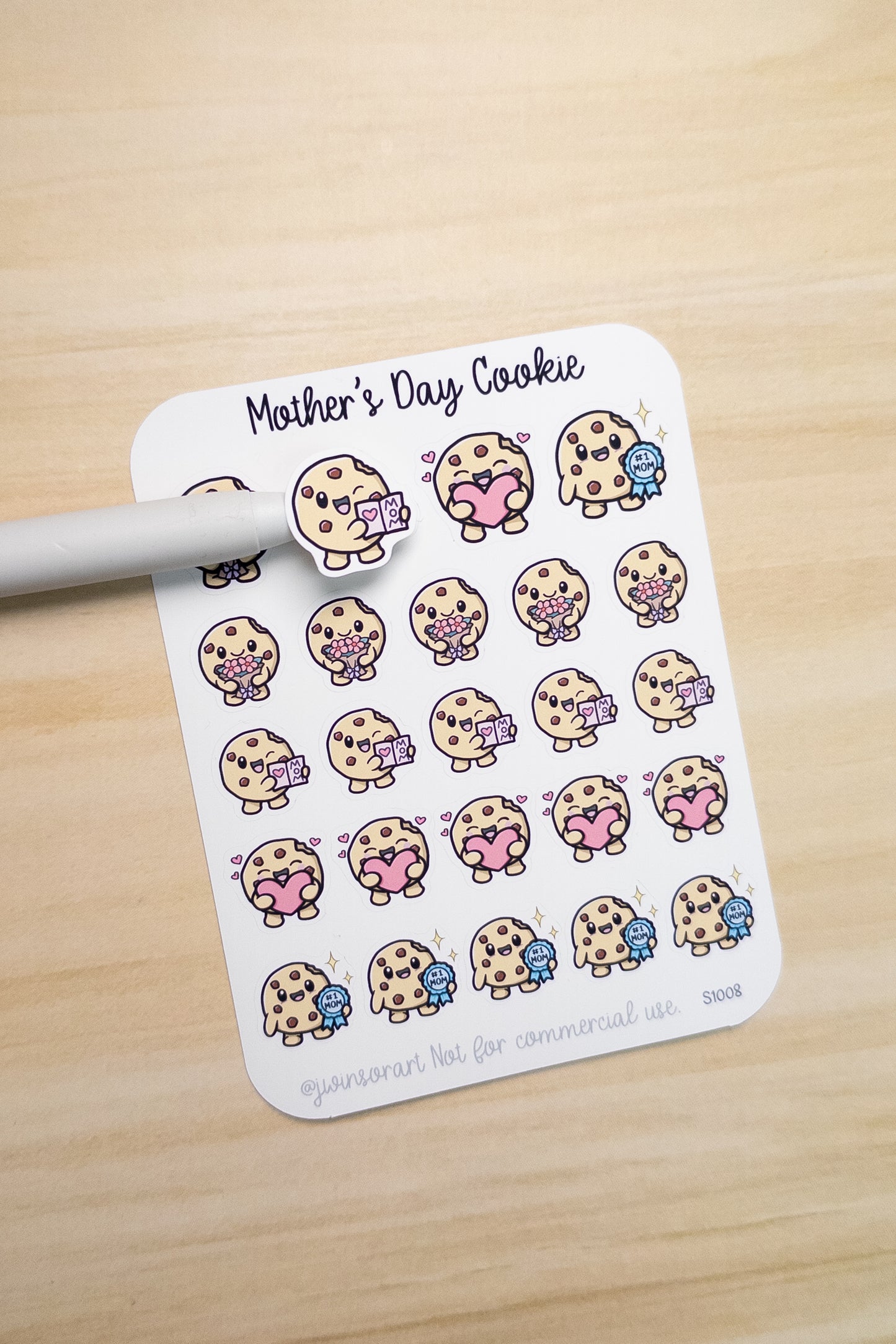 Mother’s Day Cookie Planner Stickers | Mom Love, Bouquet, Heart, Card, #1 Mom - Hobonichi, Bullet Journal