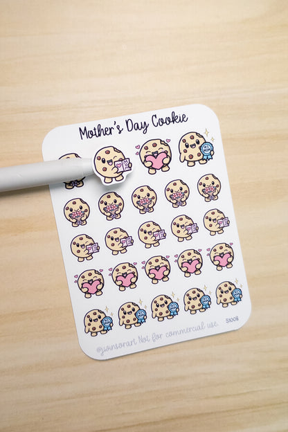 Mother’s Day Cookie Planner Stickers | Mom Love, Bouquet, Heart, Card, #1 Mom - Hobonichi, Bullet Journal