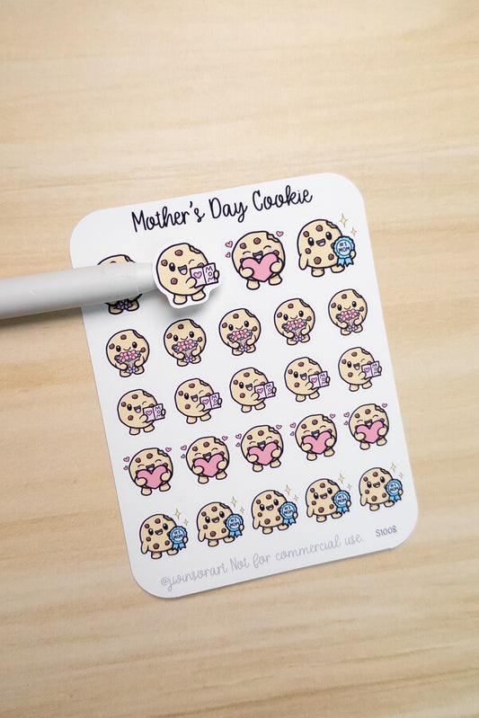 Mother’s Day Cookie Planner Stickers | Mom Love, Bouquet, Heart, Card, #1 Mom - Hobonichi, Bullet Journal