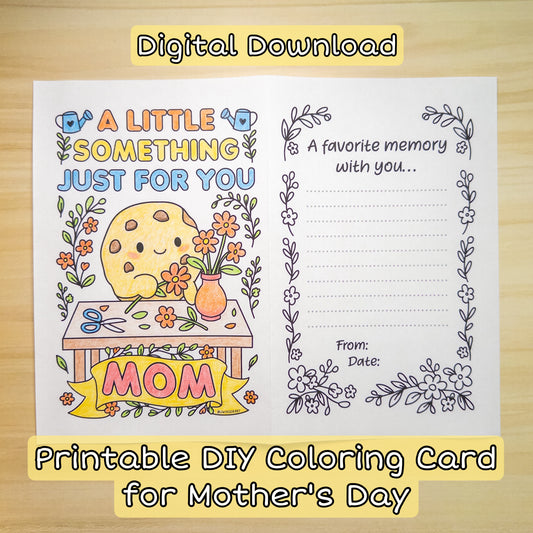 Printable Mother’s Day Card – DIY Coloring Card with Journaling Pages | Instant Download