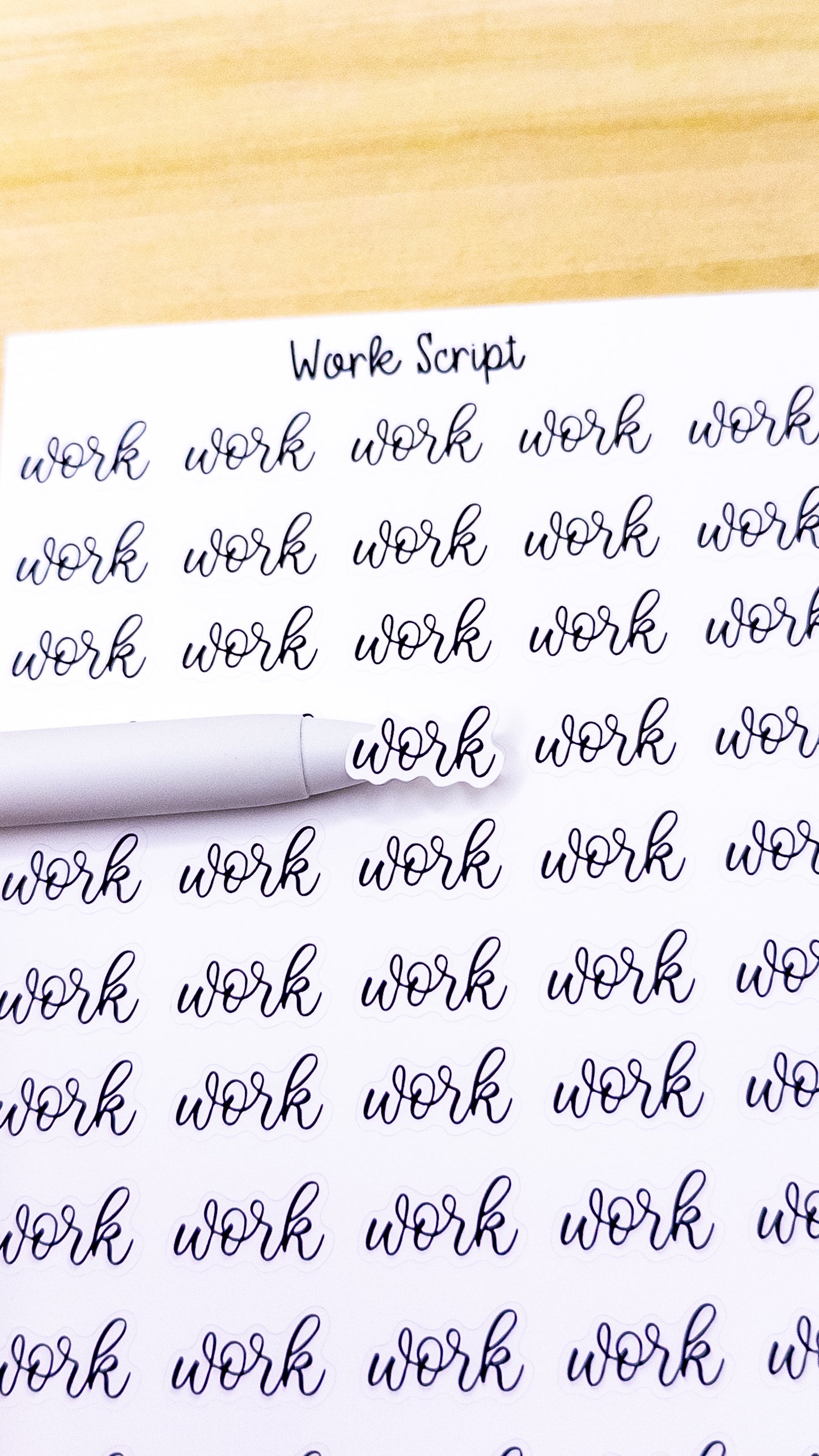 Work Script Planner Sticker Sheet 50 Stickers Bujo Bullet Journal