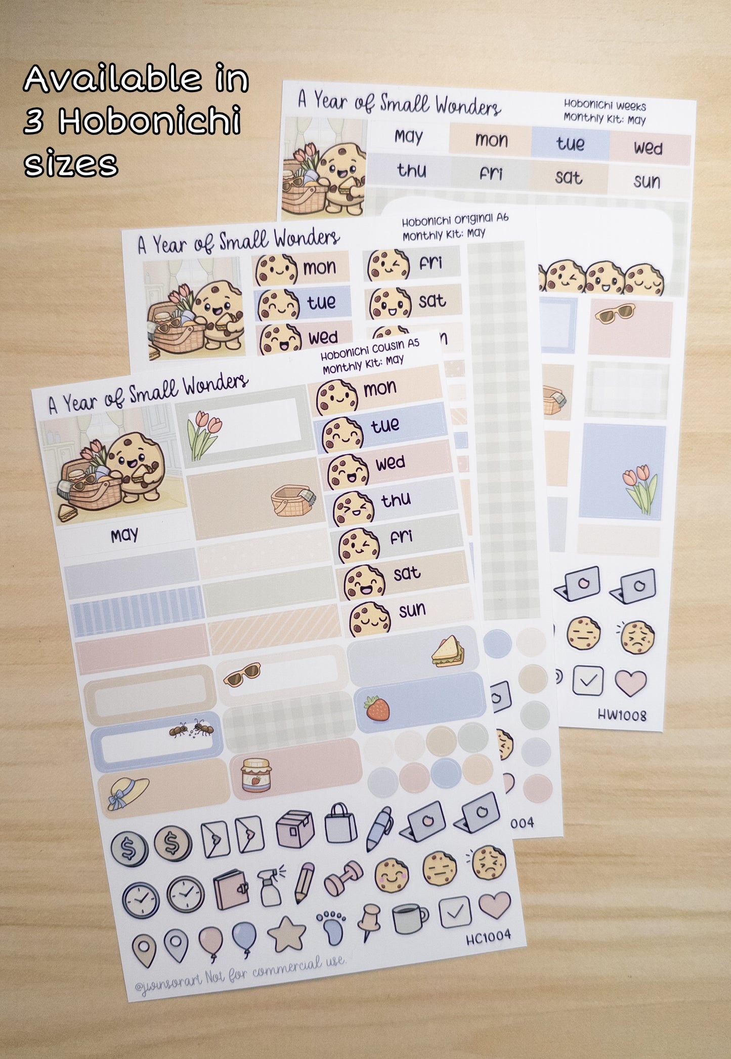 May Hobonichi Monthly Kit – A Year of Small Wonders – Cozy Picnic Prep Planner Stickers – Cousin A5, A6, Weeks