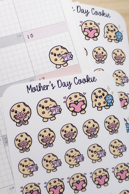 Mother’s Day Cookie Planner Stickers | Mom Love, Bouquet, Heart, Card, #1 Mom - Hobonichi, Bullet Journal