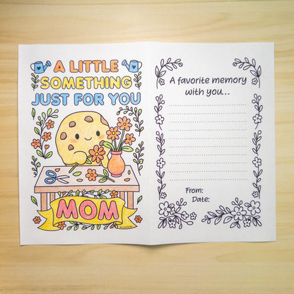 Printable Mother’s Day Card – DIY Coloring Card with Journaling Pages | Instant Download