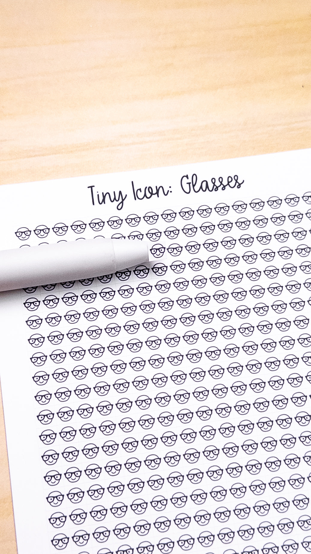 Tiny Icon: Glasses Doodle Functional Sticker Sheet 5 mm Square Work Nerd Cute Face Reading Studying School Geek Eyeglasses Bujo