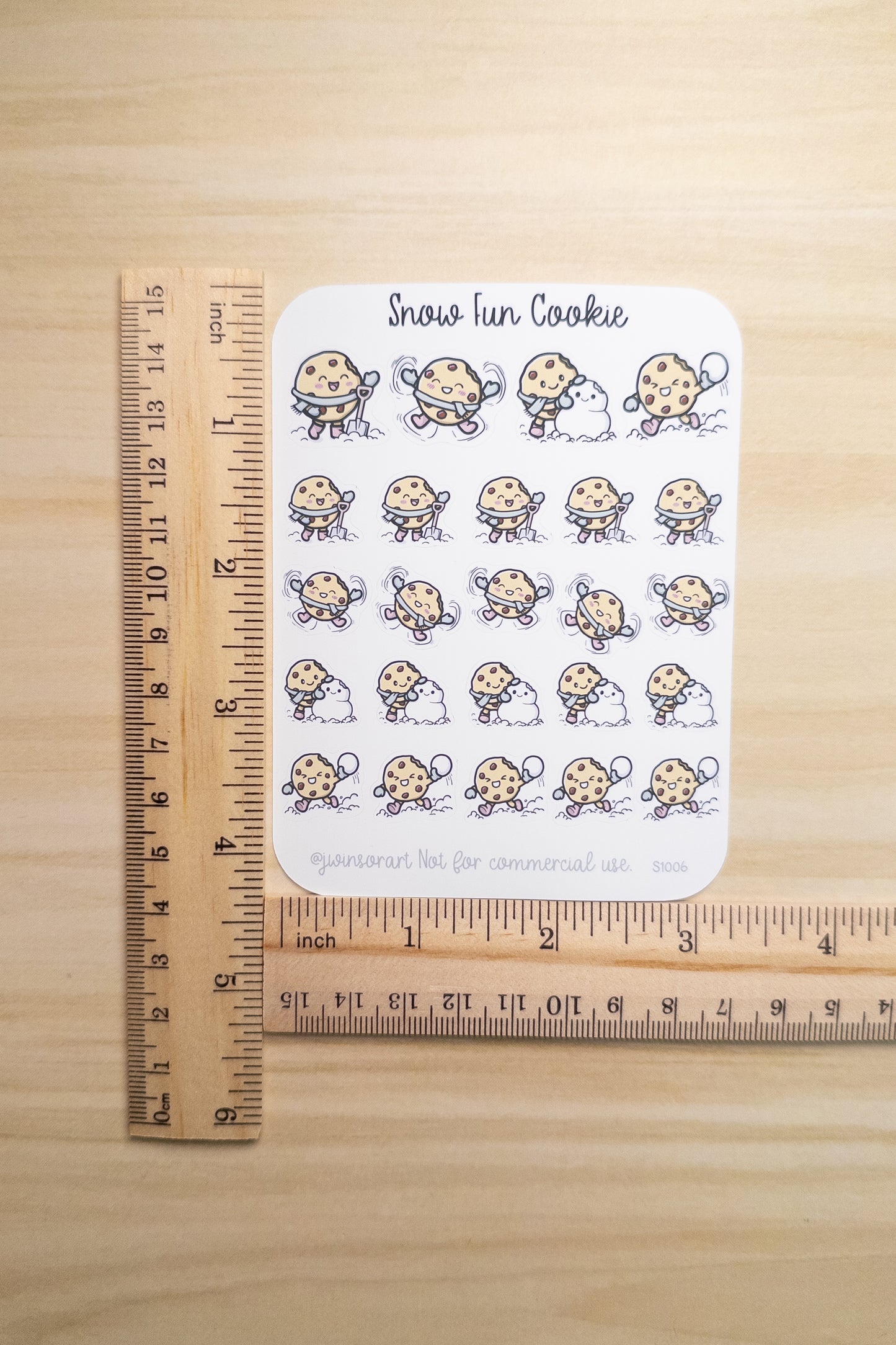 Snow Fun Cookie Sticker Sheet | Winter Play Planner Stickers | Cozy Seasonal Cookie