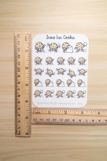 Snow Fun Cookie Sticker Sheet | Winter Play Planner Stickers | Cozy Seasonal Cookie