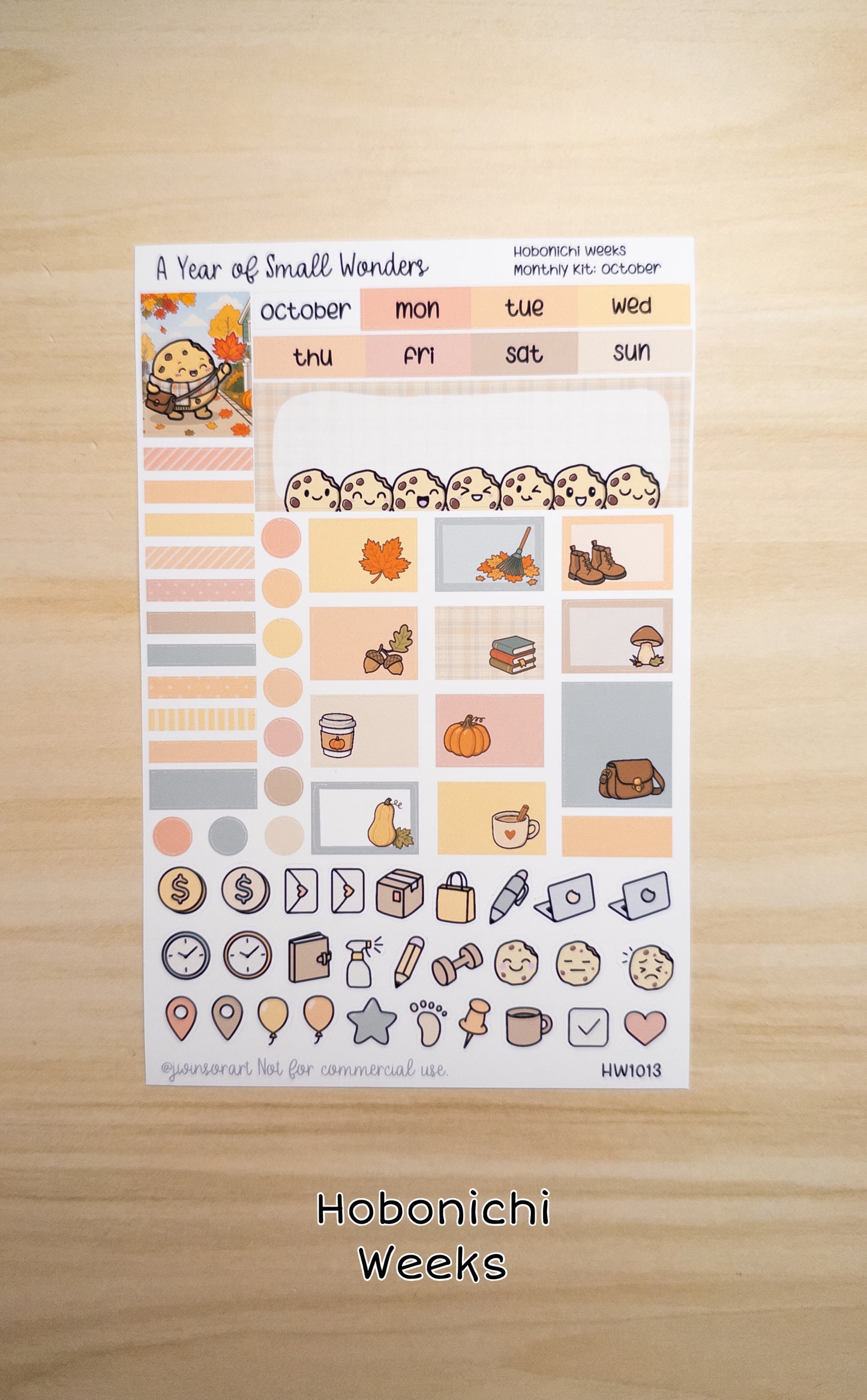 October Hobonichi Monthly Kit – A Year of Small Wonders – Perfect Fall Leaf Planner Stickers – Cousin A5, A6, Weeks
