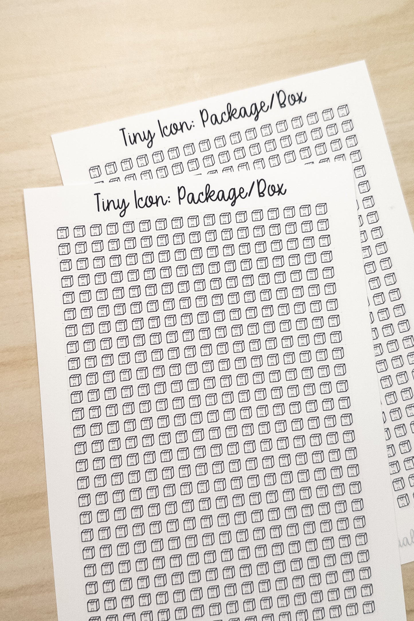 Tiny Icon: Package Box Functional Sticker Sheet 5 mm Square Mail Delivery Shipment Parcel Moving Bujo