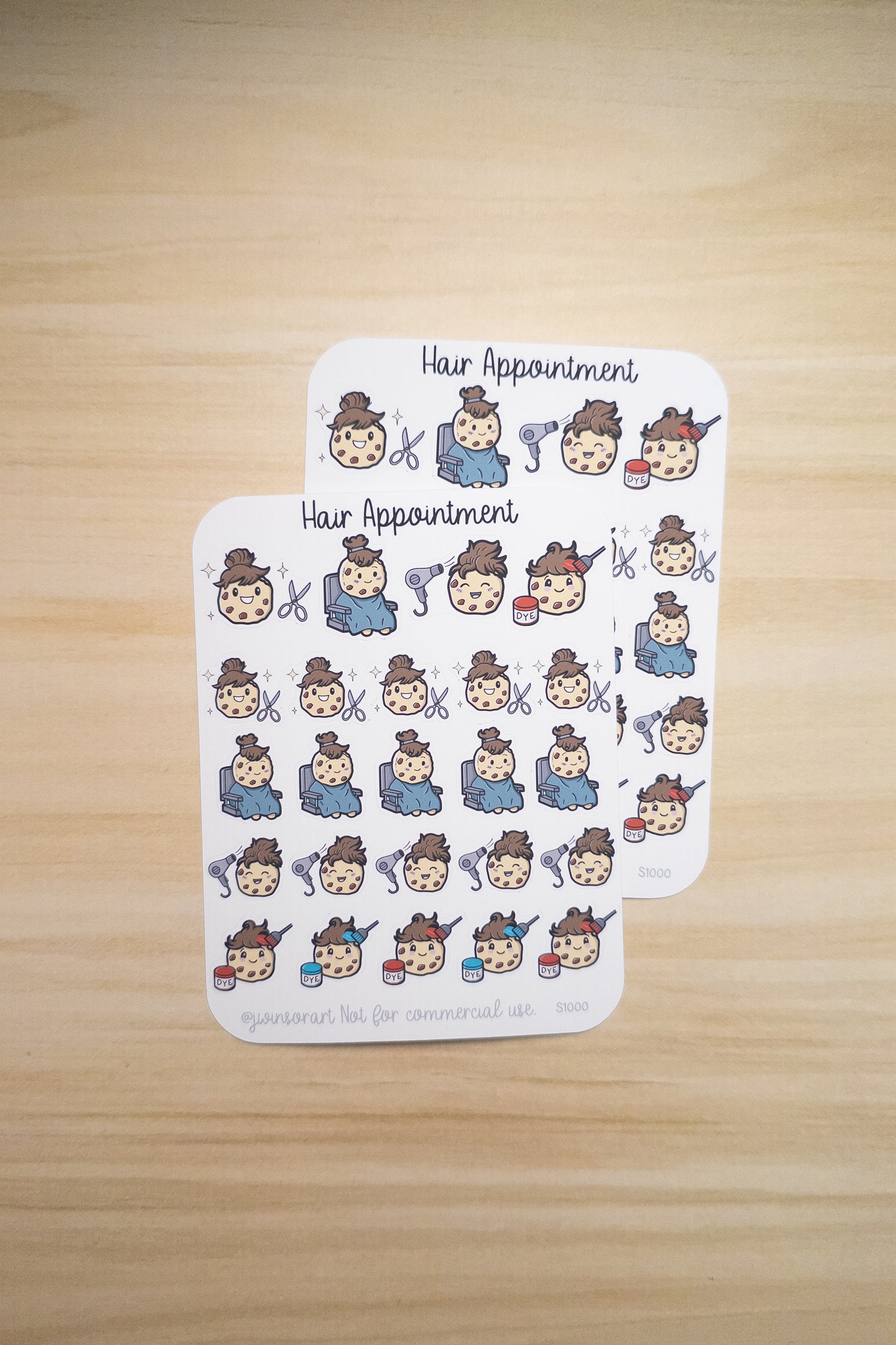 Hair Appointment Cookie Stickers – Haircut, Blow Dry, Hair Salon, & Hair Dye Planner Stickers