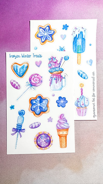 Frozen Winter Treats Decorative Planner Sticker Sheet Bujo Deco Dessert