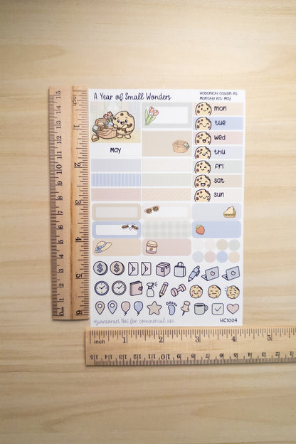 May Hobonichi Monthly Kit – A Year of Small Wonders – Cozy Picnic Prep Planner Stickers – Cousin A5, A6, Weeks