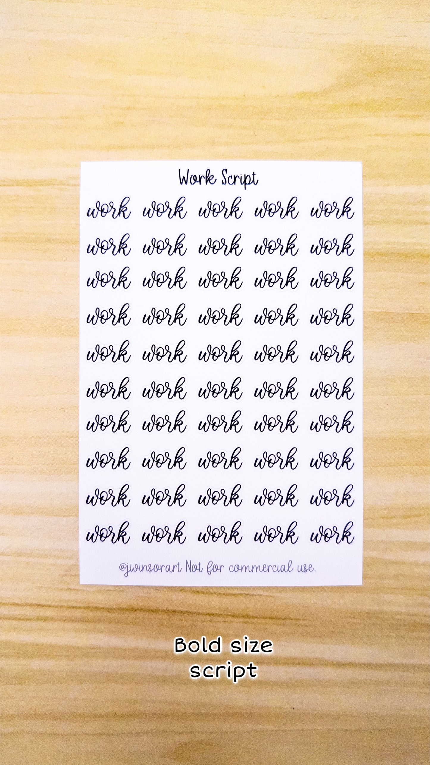 Work Script Planner Sticker Sheet 50 Stickers Bujo Bullet Journal