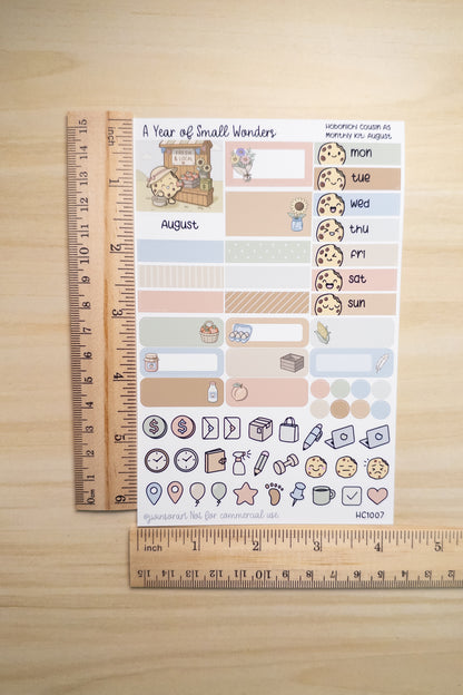 August Hobonichi Monthly Kit – A Year of Small Wonders – Roadside Farm Stand Planner Stickers – Cousin A5, A6, Weeks
