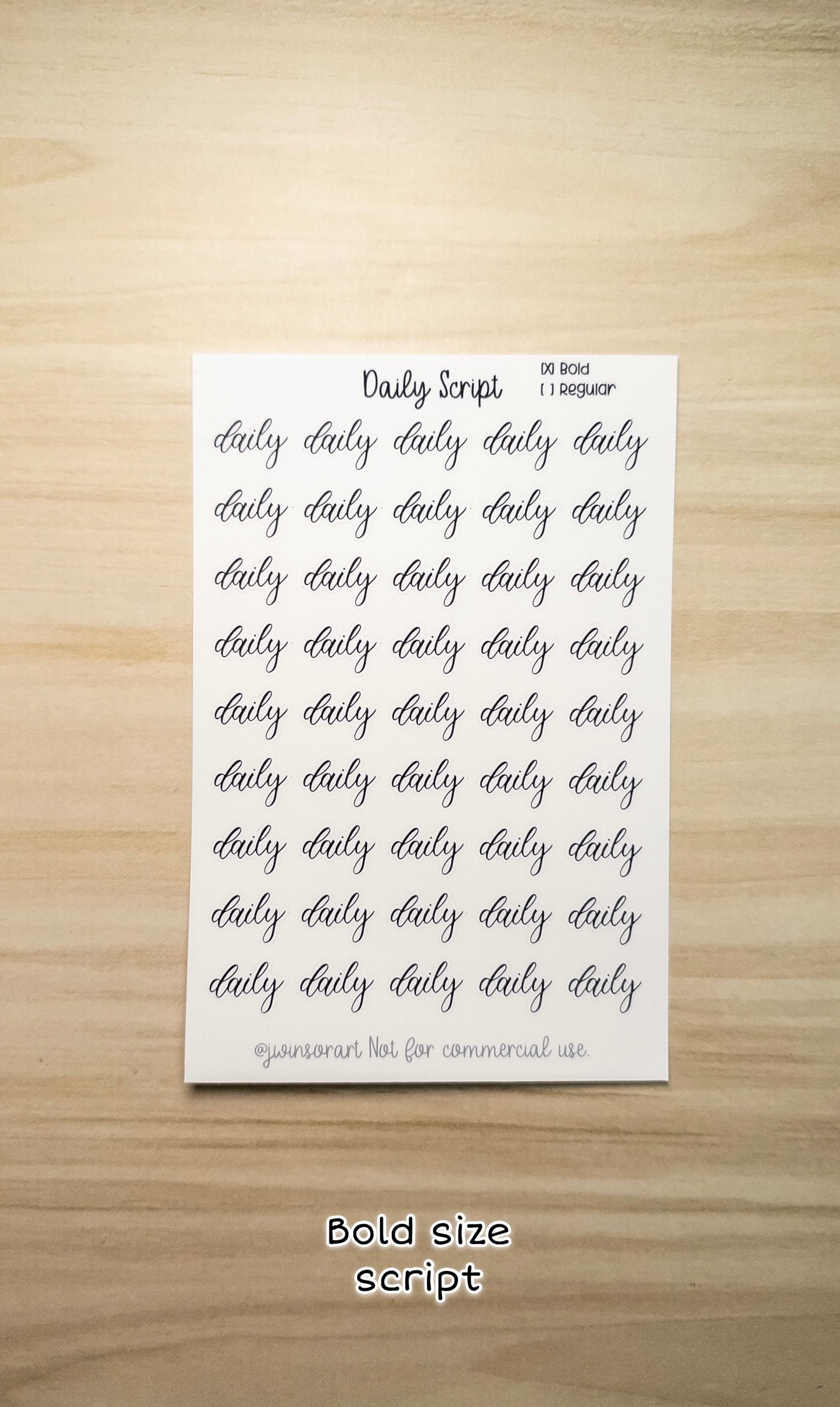 Daily Script Planner Sticker Sheet 45 Stickers Bujo Bullet Journal