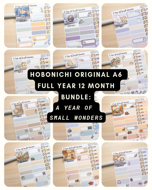 Full Year 12-Month A Year Of Small Wonders Monthly Bundle - Hobonichi Kit - Original A6 Size