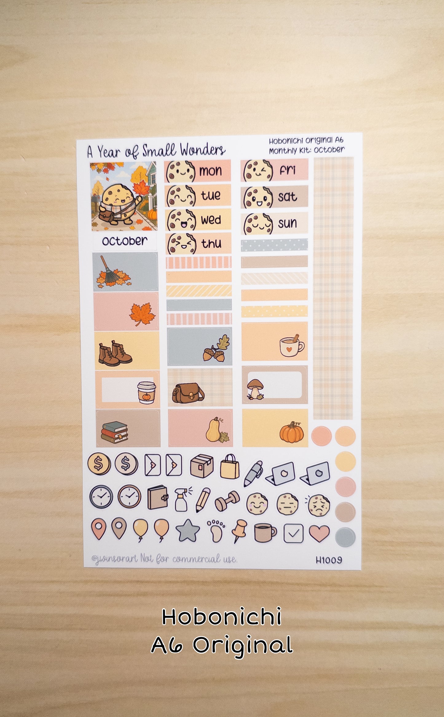 October Hobonichi Monthly Kit – A Year of Small Wonders – Perfect Fall Leaf Planner Stickers – Cousin A5, A6, Weeks