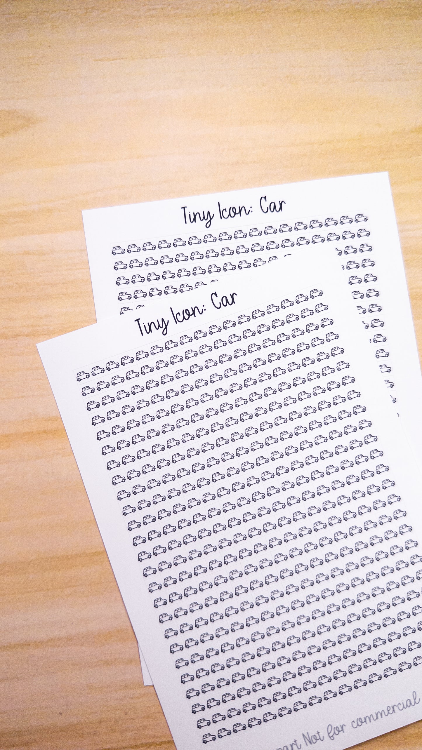 Tiny Icon: Car Doodle Functional Sticker Sheet 5 mm Square Auto Maintenance Drive Road Trip Gas Bujo