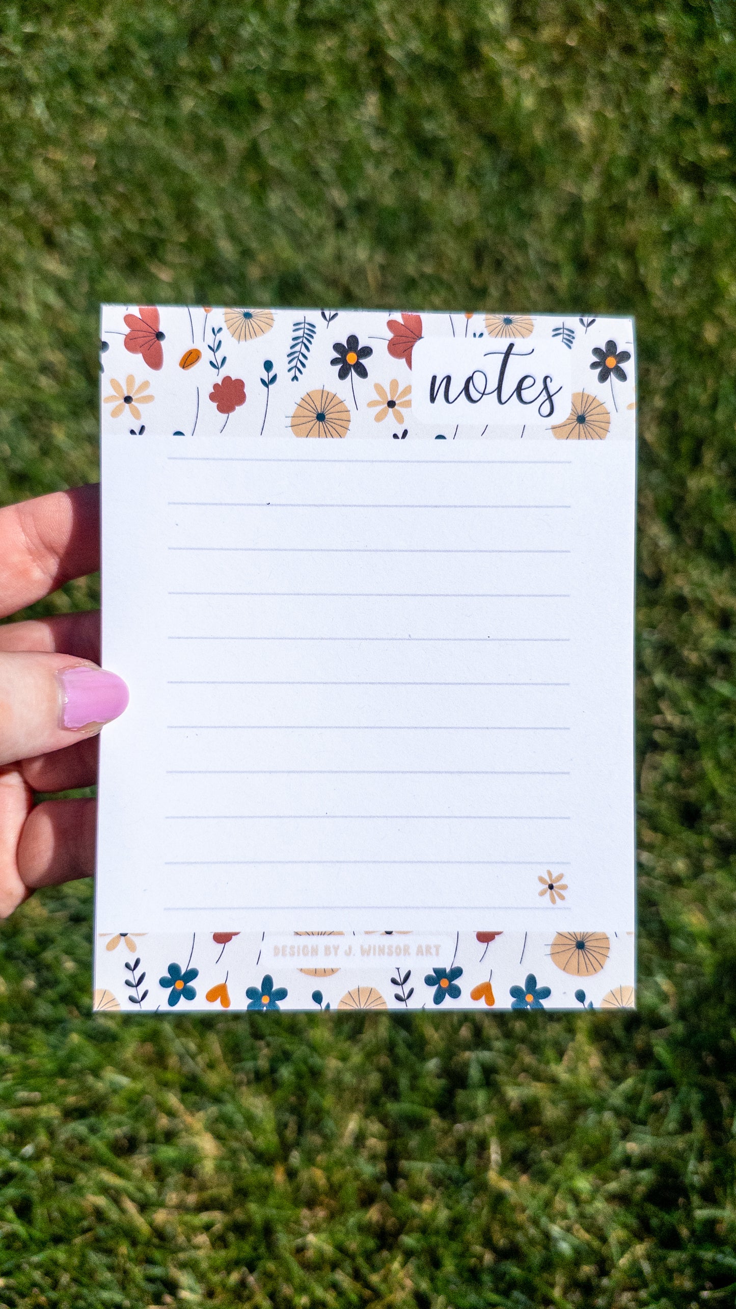 Abstract Minimal Floral Notepad Memo Pad To Do List