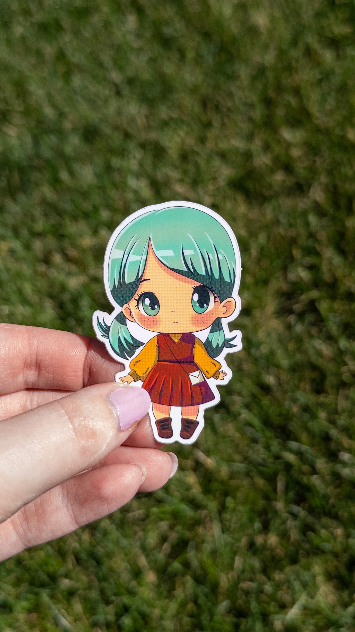 Cute Chibi Girl Sticker Anime Illustrated Vinyl Glossy 3 inch