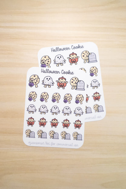 Halloween Deco Planner Sticker Sheet Cute Kawaii Art Cookie Pumpkin Trick or Treat Ghost Costume RIP Headstone Candy