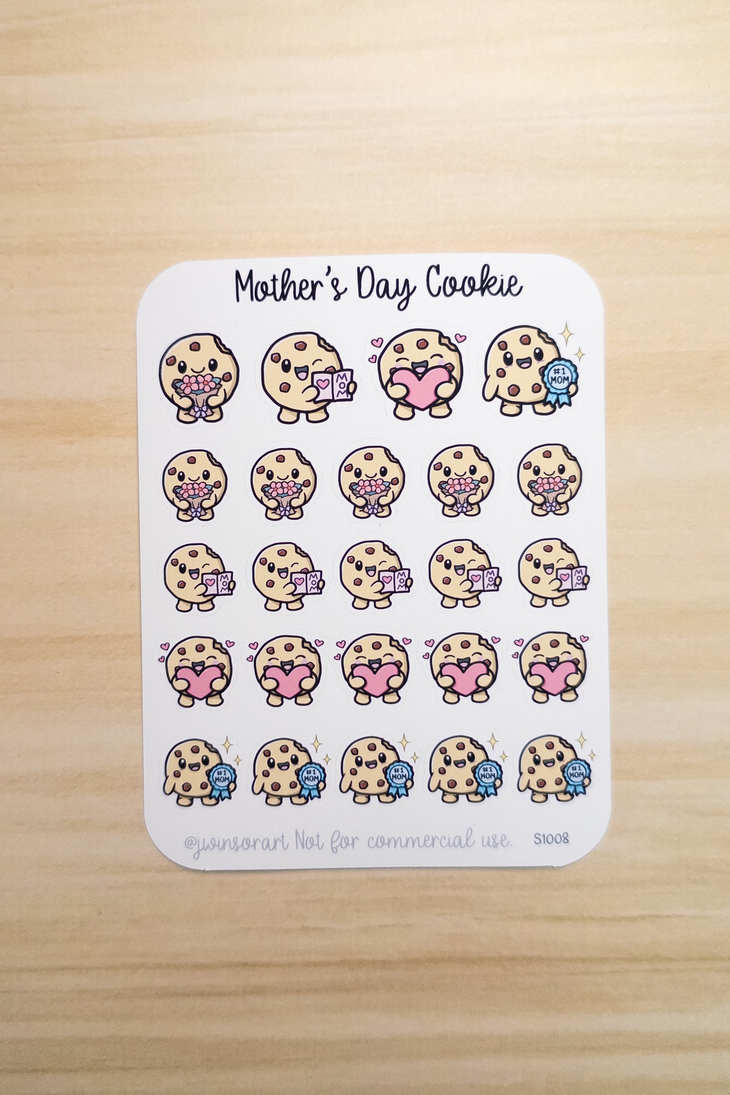 Mother’s Day Cookie Planner Stickers | Mom Love, Bouquet, Heart, Card, #1 Mom - Hobonichi, Bullet Journal