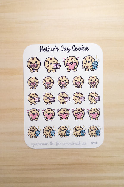 Mother’s Day Cookie Planner Stickers | Mom Love, Bouquet, Heart, Card, #1 Mom - Hobonichi, Bullet Journal
