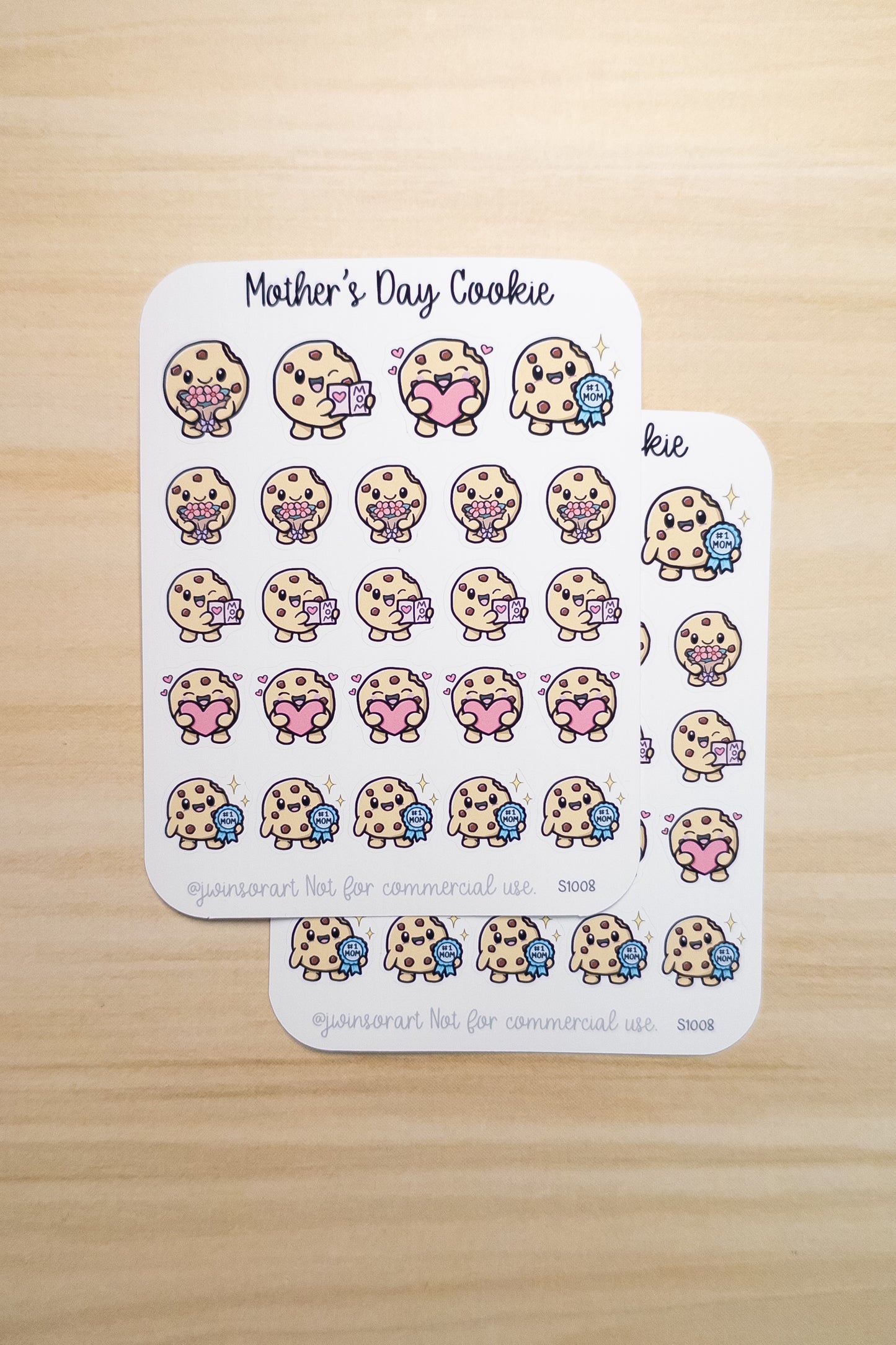 Mother’s Day Cookie Planner Stickers | Mom Love, Bouquet, Heart, Card, #1 Mom - Hobonichi, Bullet Journal