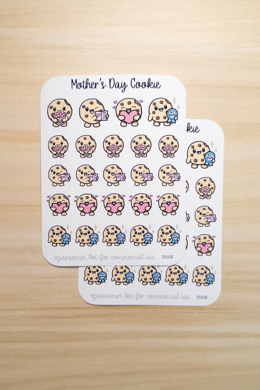 Mother’s Day Cookie Planner Stickers | Mom Love, Bouquet, Heart, Card, #1 Mom - Hobonichi, Bullet Journal