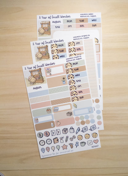 August Hobonichi Monthly Kit – A Year of Small Wonders – Roadside Farm Stand Planner Stickers – Cousin A5, A6, Weeks