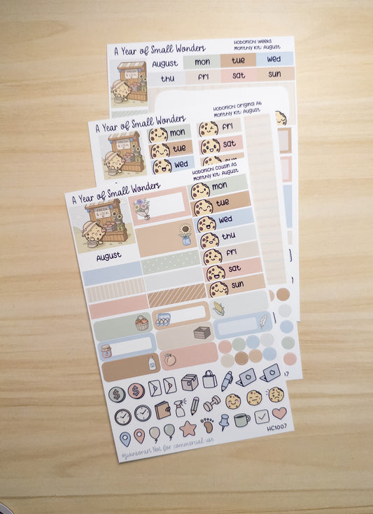 August Hobonichi Monthly Kit – A Year of Small Wonders – Roadside Farm Stand Planner Stickers – Cousin A5, A6, Weeks
