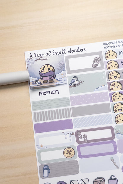 Hobonichi Monthly Kit – February Cozy Cookie Theme | Planner Stickers – A Year of Small Wonders