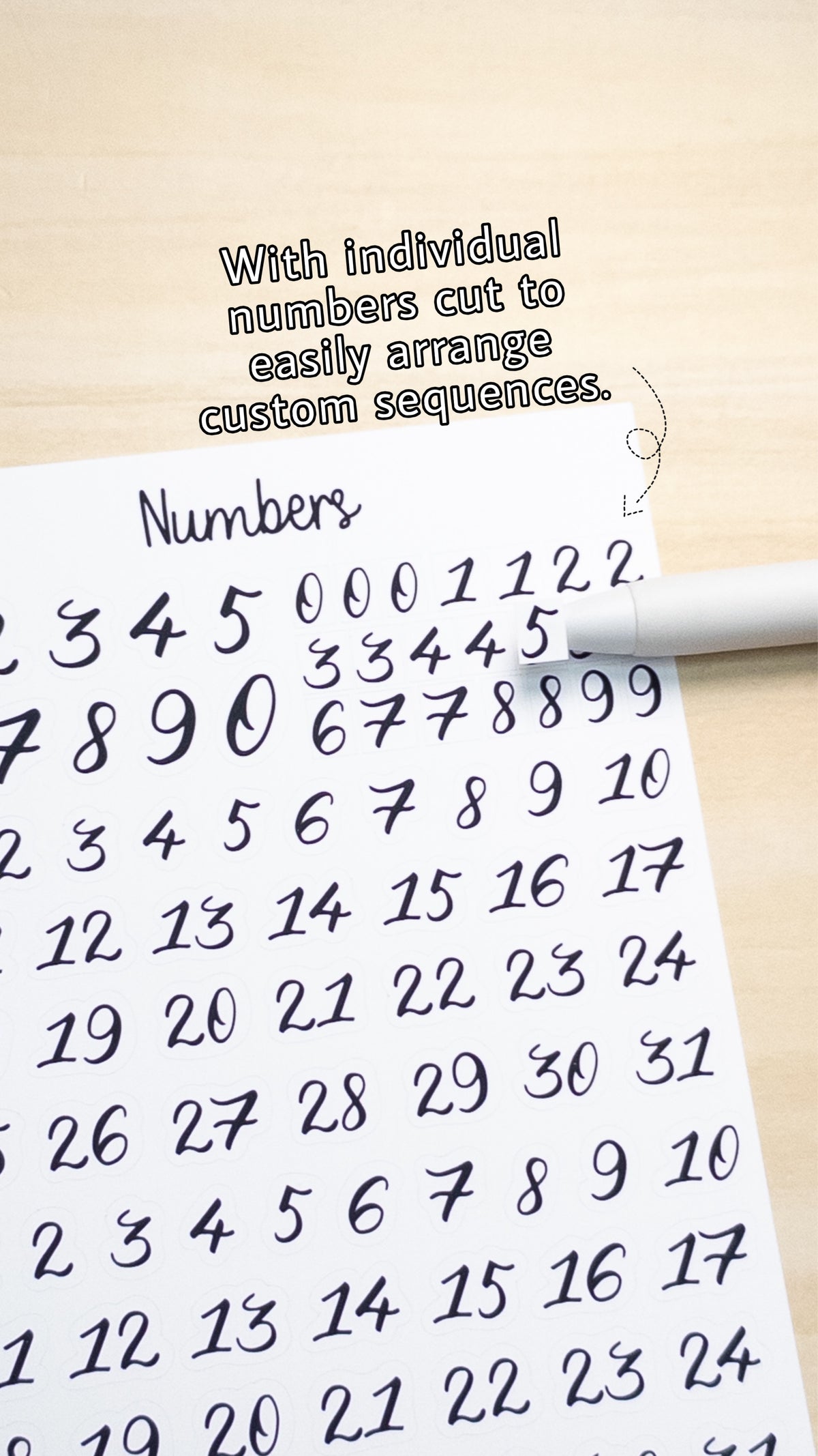Numbers Planner Sticker Sheet Bujo Bullet Journal