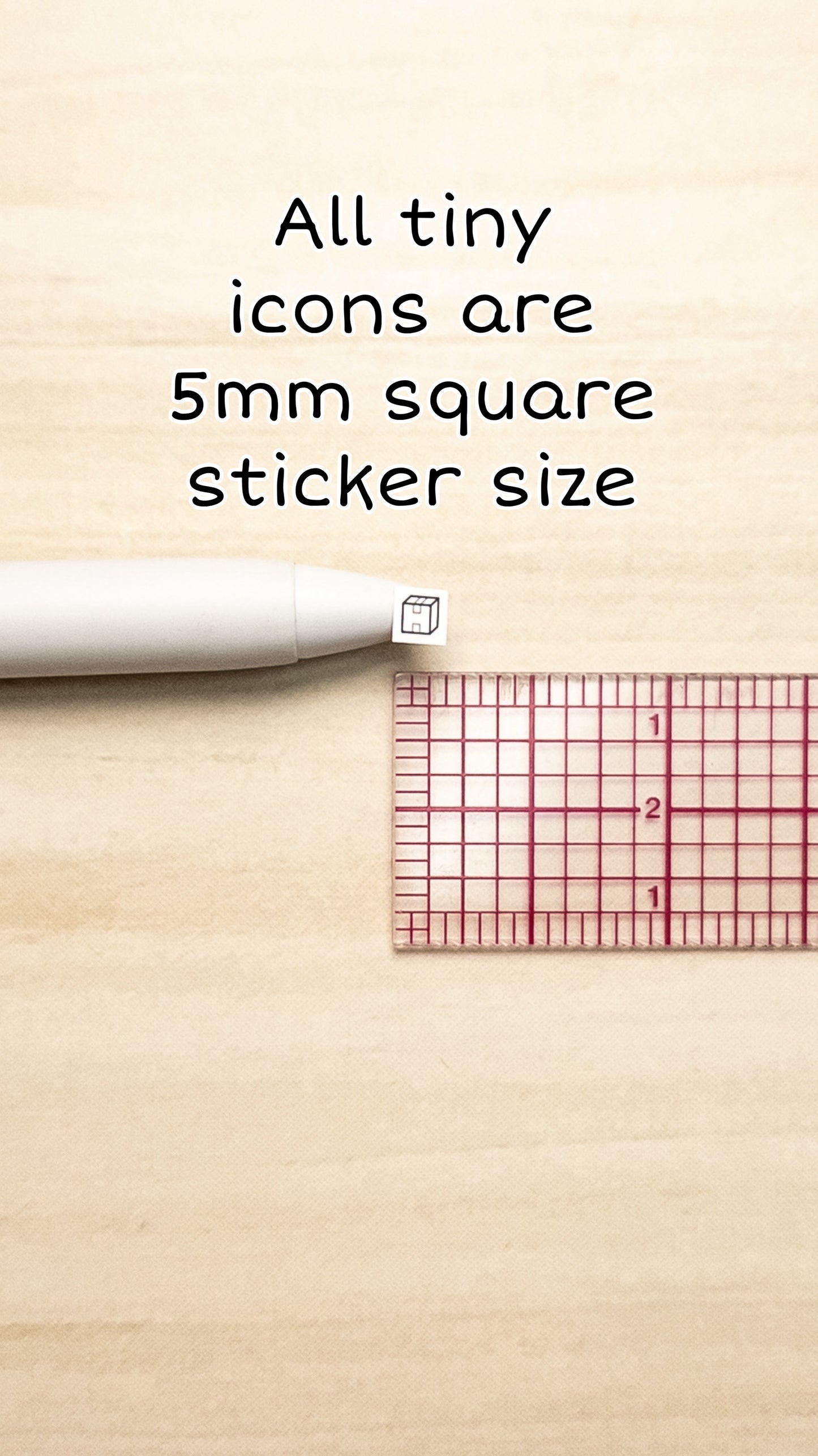 Tiny Icon: Gift Box Present Birthday Christmas Holiday Tracker Doodle Functional Sticker Sheet 5 mm Square Bujo Line Art Style