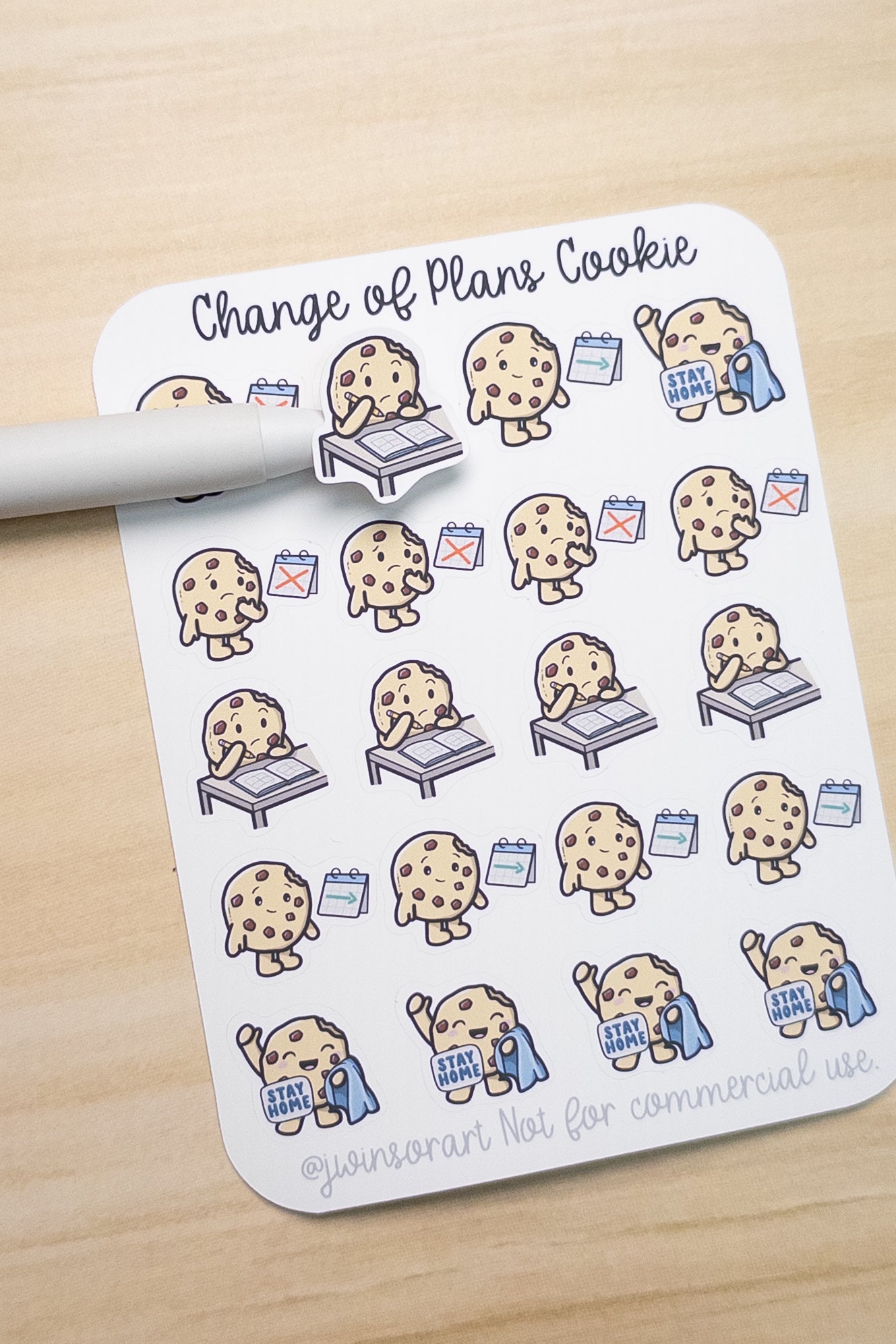 Change of Plans Cookie Planner Stickers - Cancelled Plans, Rescheduled, Stay Home, Pivot Day - Hobonichi Bullet Journal