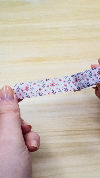 Dainty Floral Blossoms Washi Tape 15mm Cute Illustrated Tape Journaling Planners