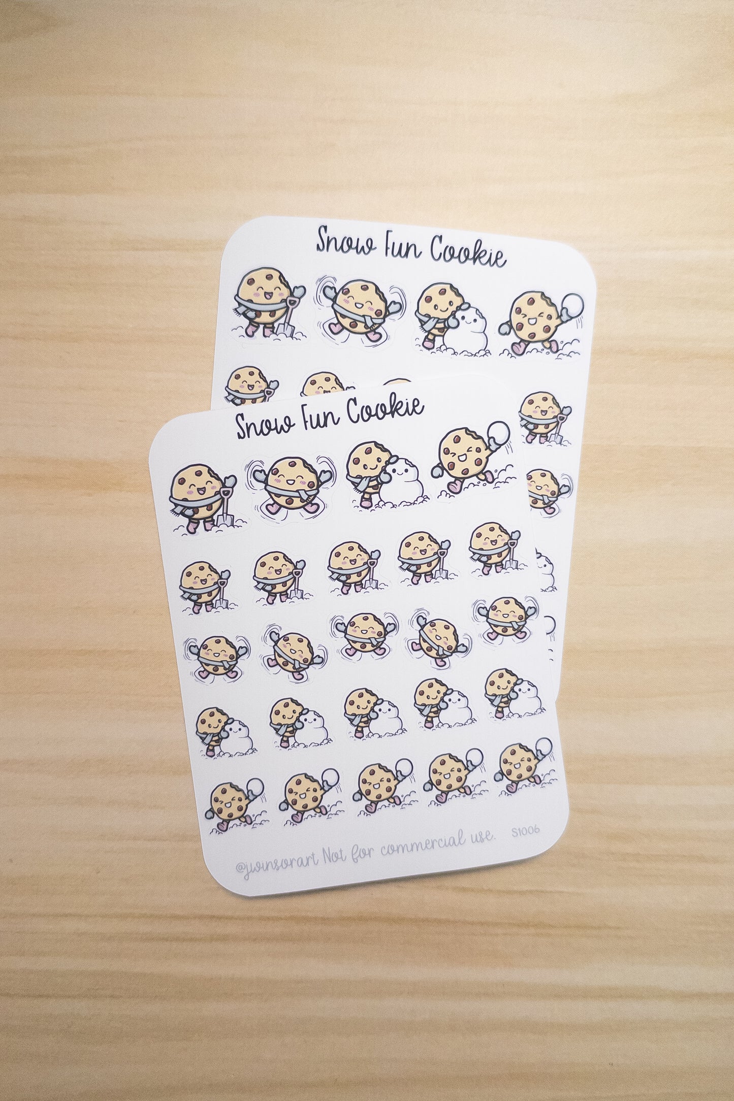 Snow Fun Cookie Sticker Sheet | Winter Play Planner Stickers | Cozy Seasonal Cookie