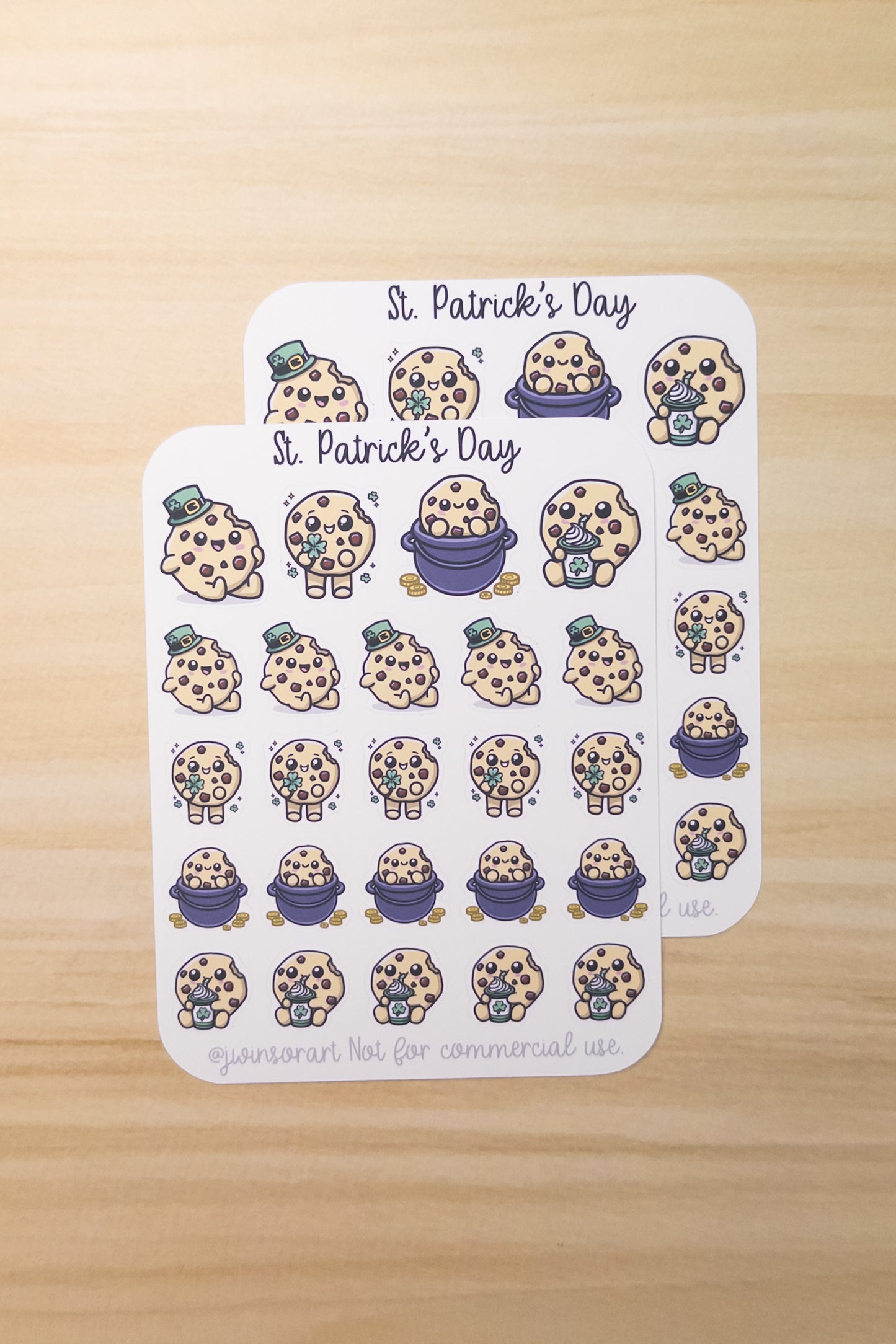 St. Patrick's Day Deco Planner Sticker Sheet Cute Kawaii Art Cookie Shamrock Gold Leprechaun Hat Luck O The Irish Ireland Lucky Charm