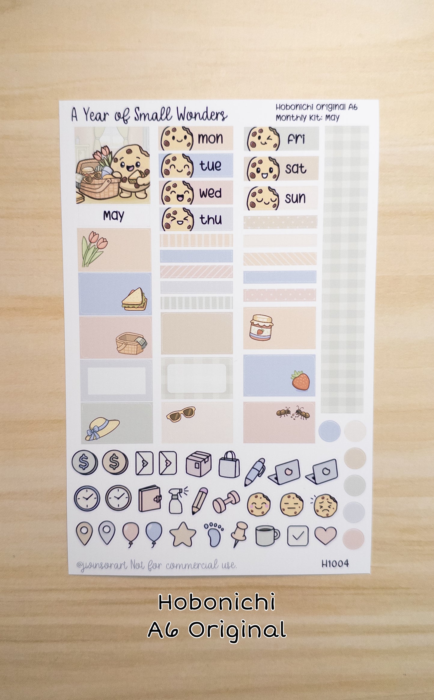 May Hobonichi Monthly Kit – A Year of Small Wonders – Cozy Picnic Prep Planner Stickers – Cousin A5, A6, Weeks