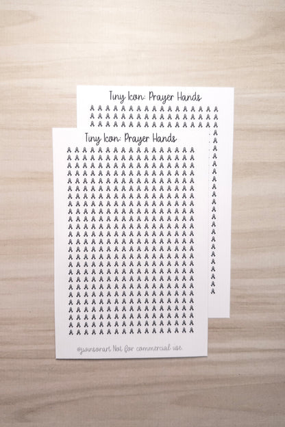Tiny Icon: Prayer Hands Functional Sticker Sheet 5 mm Square Pray Religion Faith Belief Bujo Gratitude