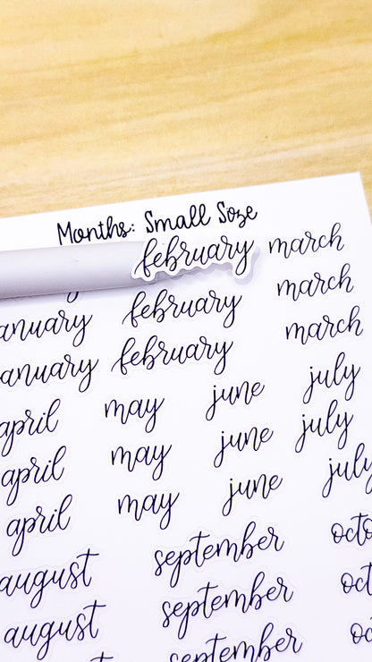 Months Planner Sticker Sheet Bujo Bullet Journal