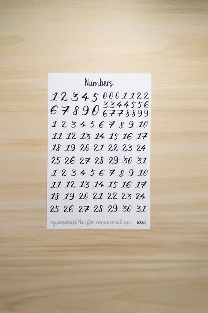 Numbers Planner Sticker Sheet Bujo Bullet Journal